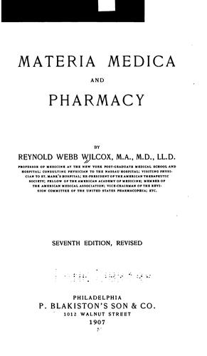 Cover for Materia medica and pharmacy