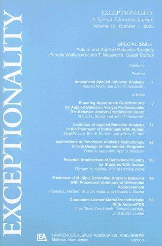 Cover for Autism and Applied Behavior Analysis (Exceptionality)