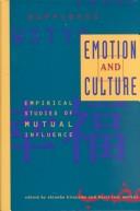Cover for Emotion and Culture