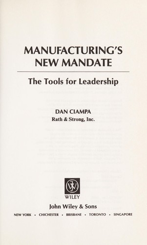 Cover for Manufacturing's new mandate