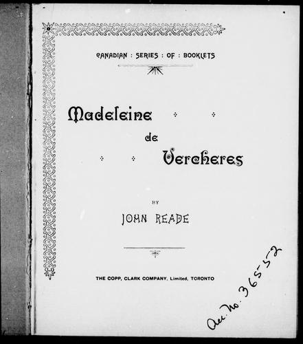 Cover for Madeleine de Vercheres