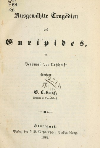 Cover for Ausgewählte Tragödien
