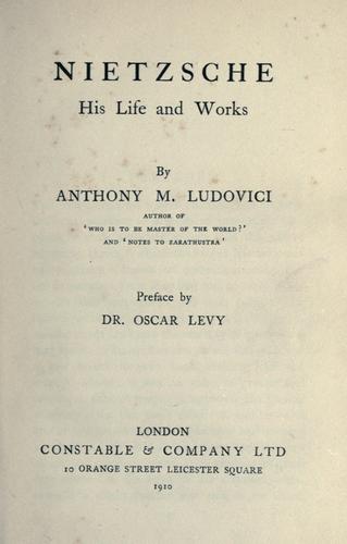 Cover for Nietzsche