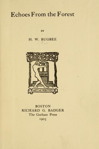 Cover for Echoes from the forest