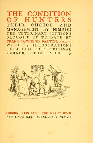 Cover for The condition of hunters