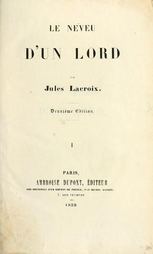 Cover for Le neveu d'un lord