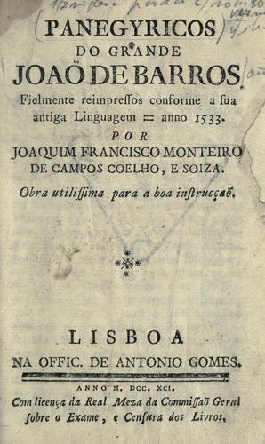 Cover for Panegyricos do grande João de Barros