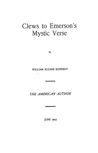 Cover for Clews to Emerson's mystic verse