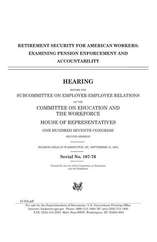 Cover for Retirement security for American workers