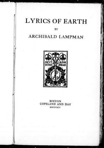 Cover for Lyrics of earth
