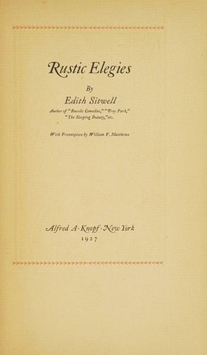Cover for Rustic elegies