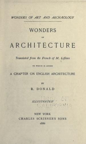 Cover for Wonders of architecture.