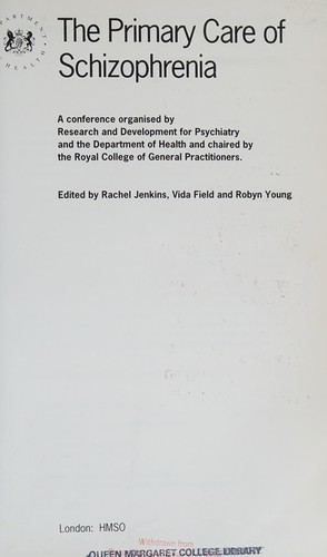 Cover for Primary Care of Schizophrenia