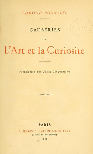 Cover for Causeries sur l'art et la curiosité