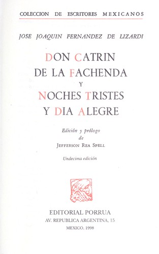 Cover for Don Catrín de la Fachenda y Noches tristes y día alegre