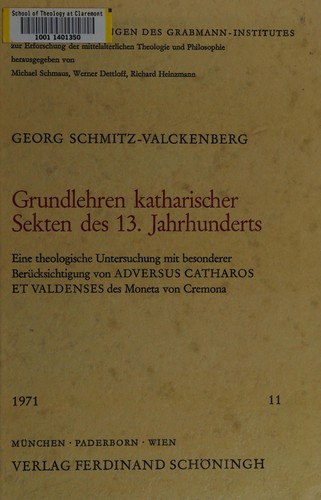 Cover for Grundlehren katharischer Sekten des 13. Jahrhunderts