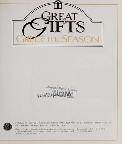Cover for Greet the season.