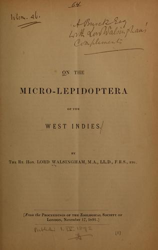 Cover for On the micro-lepidoptera of the West Indies