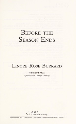 Cover for Before the season ends