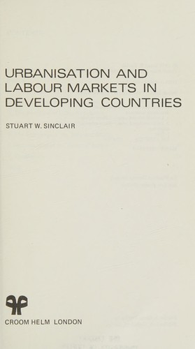 Cover for Urbanisation and labour markets in developing countries