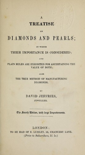 Cover for A treatise on diamonds and pearls
