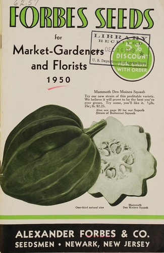 Cover for Forbes seeds for market-gardeners and florists, 1950
