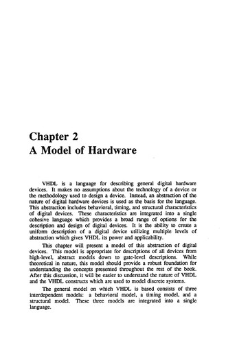 Cover for VHDL: Hardware Description and Design