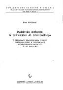 Cover for Dydaktyka społeczna w powieściach J.I. Kraszewskiego