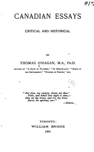 Cover for Canadian essays