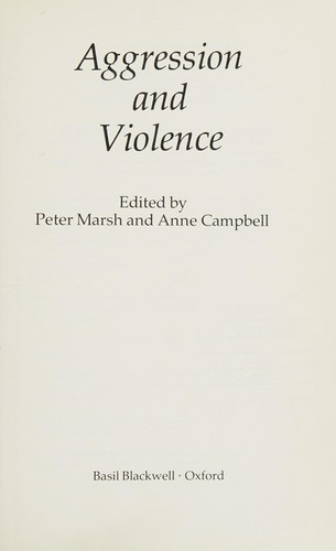 Cover for Aggression and violence