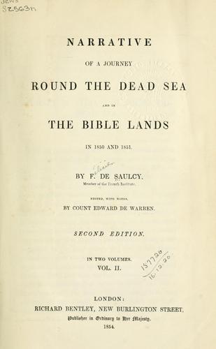 Cover for Narrative of a journey round the Dead Sea