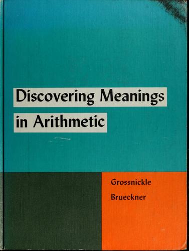 Cover for Discovering meanings in arithmetic