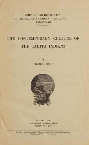 Cover for The contemporary culture of the Cáhita Indians