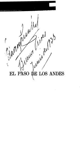 Cover for El paso de las Andes.
