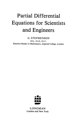 Cover for Partial differential equations for scientists and engineers
