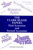 Cover for The Clark Blaise papers, first accession and second accession