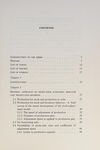 Cover for Business cycles and manufacturers' short-term production decisions.