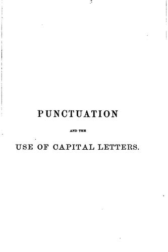 Cover for Punctuation and the use of capital letters