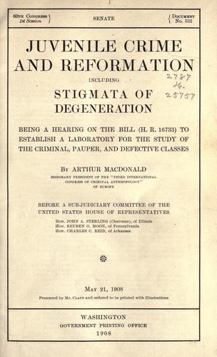 Cover for Juvenile crime and reformation