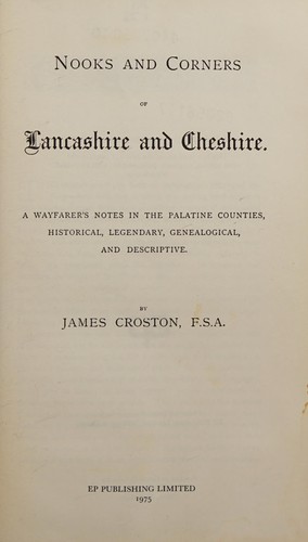 Cover for Nooks and corners of Lancashire and Cheshire