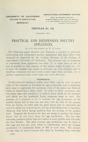 Cover for Practical and inexpensive poultry appliances