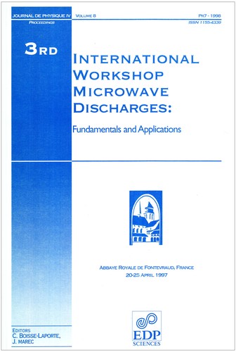 Cover for 3rd International Workshop Microwave Discharges, Fundamentals and Applications
