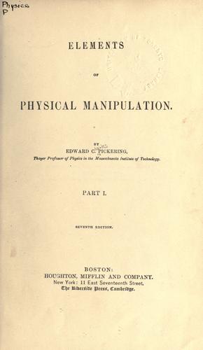 Cover for Elements of physical manipulation.