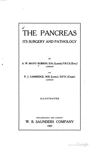 Cover for The pancreas, its surgery and pathology