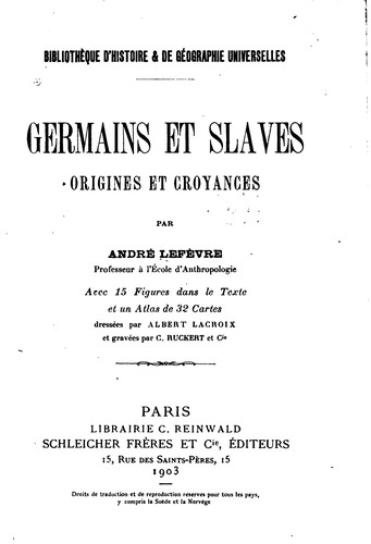 Cover for Germains et Slaves
