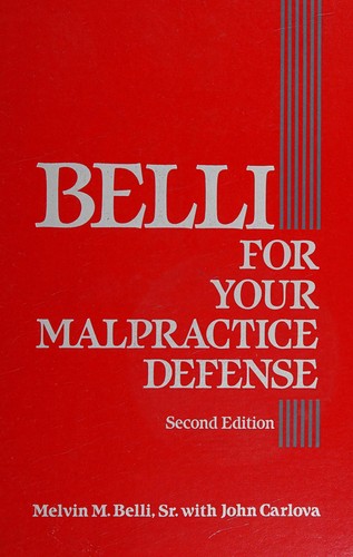 Cover for Belli for your malpractice defense