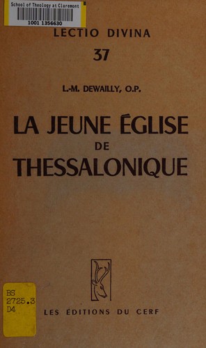 Cover for La jeune église de Thessalonique