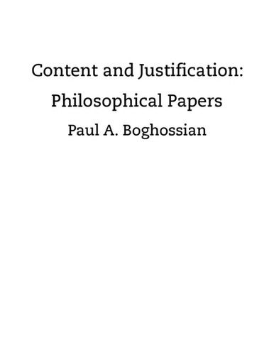 Cover for Content and justification