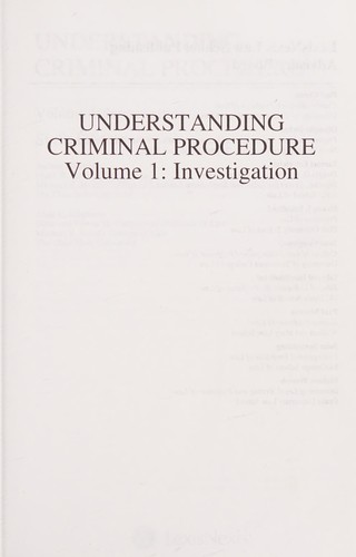 Cover for Understanding criminal procedure