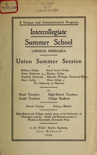 Cover for Intercollegiate summer school